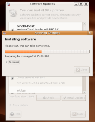 Ubuntu update in progress