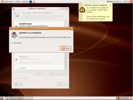 Ubuntu after being updated asks for a restart